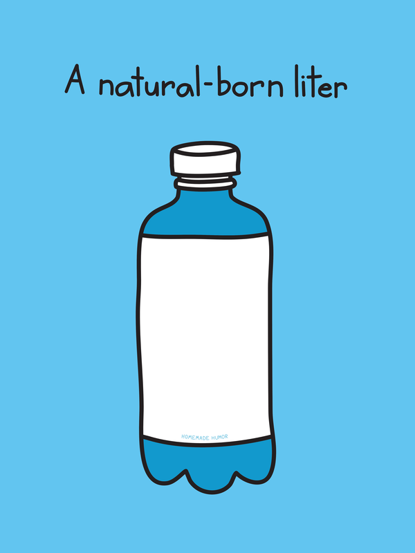 PictureThis drawing shows a large water bottle. Above the water bottle is a caption stating, 