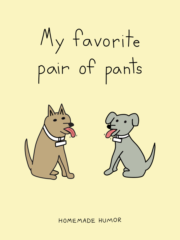 PictureThis drawing shows two dogs with their tongues out. The caption reads, 